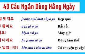 Câu Nói Cơ Bản Tiếng Hàn